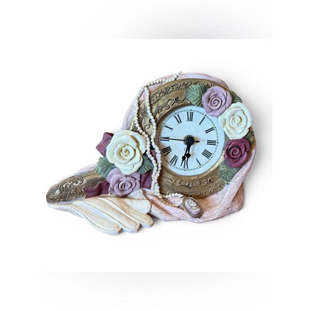 Vintage 1996 Figi Graphics "Boudoir Reflection" Victorian-style Table Clock